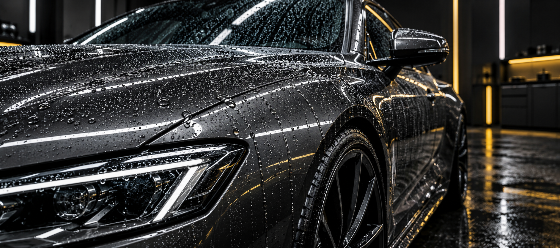 Water beading on a ceramic-coated graphite vehicle